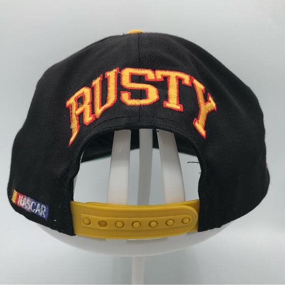Vintage Rusty Wallace MILLER Genuine Draft Racing Team Snapback Hat Cap 90s MGD - Picture 9 of 10